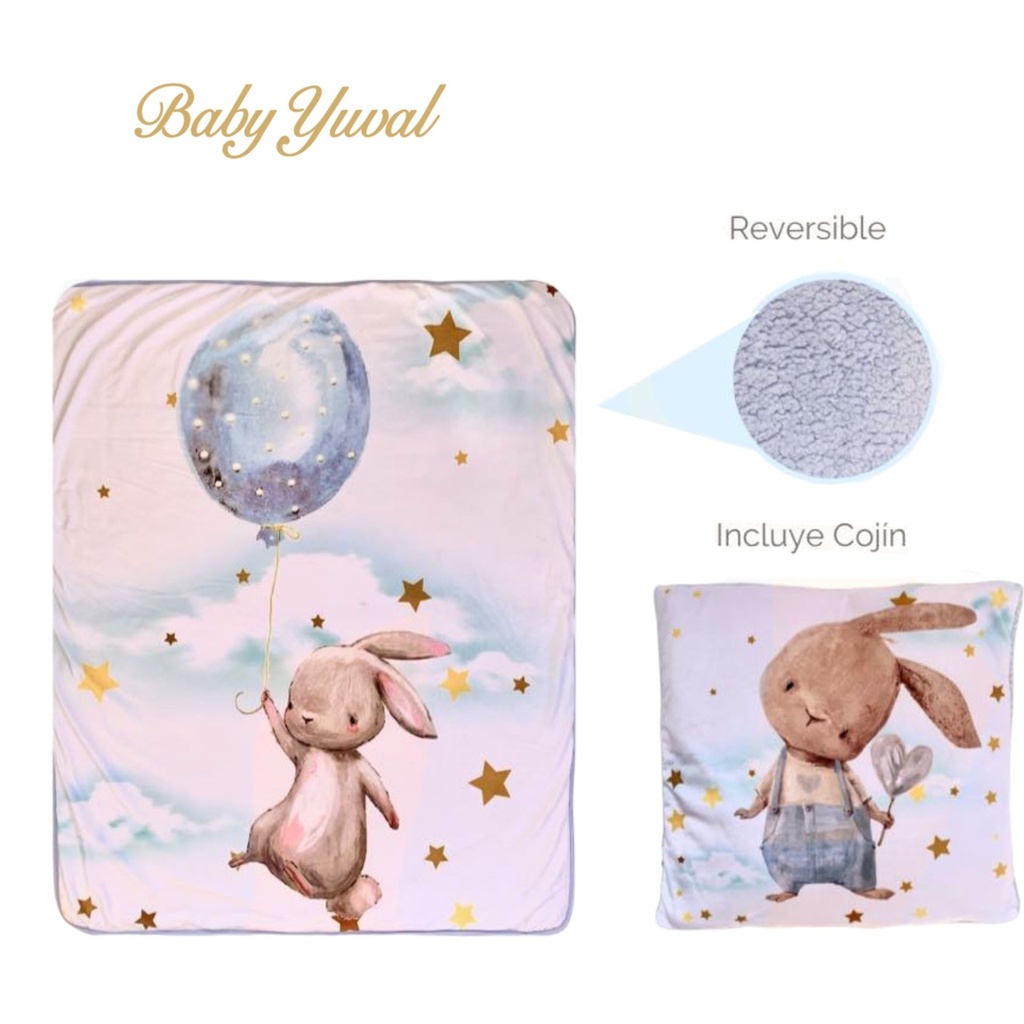 [FR-SI-0093590] Frazada + Almohada | Colección Conejito