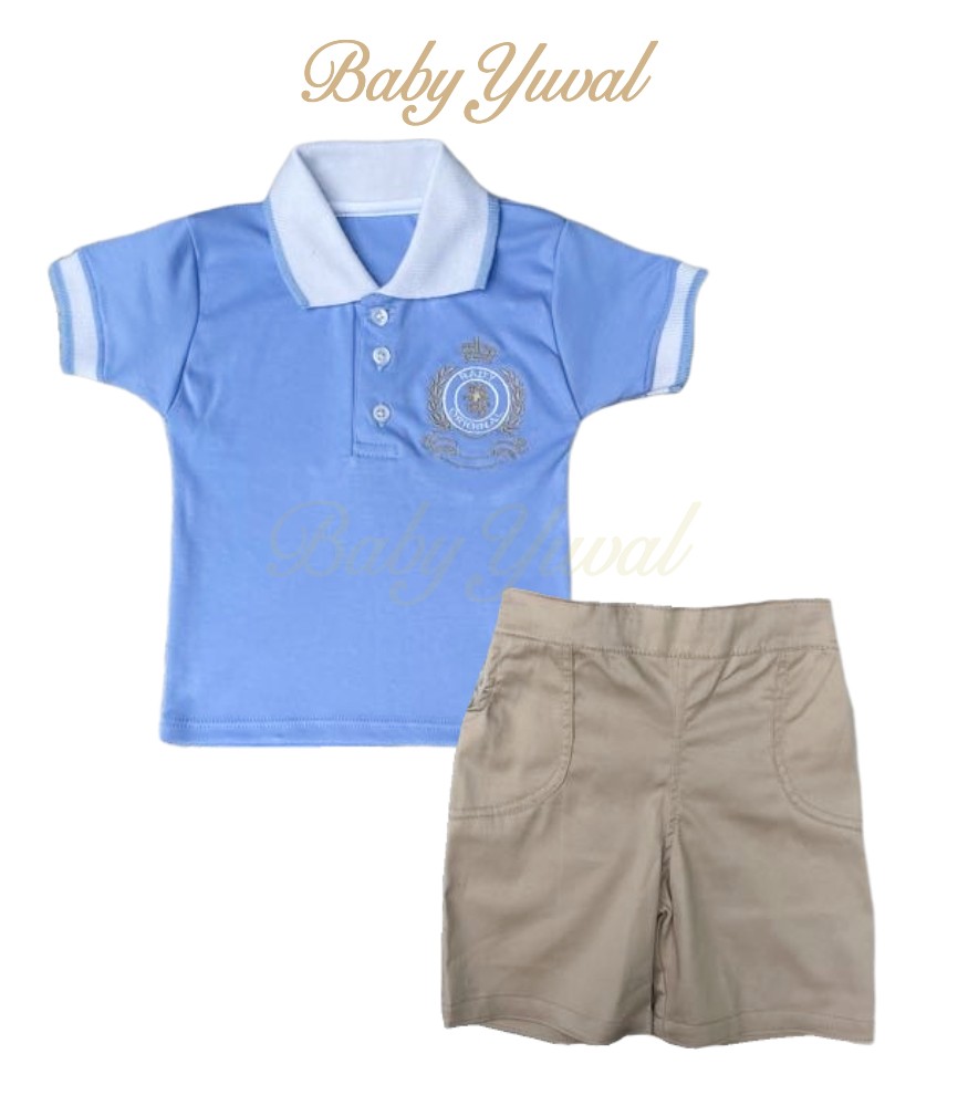 Set Polo Camisero y Short | Colección Nautica Celeste
