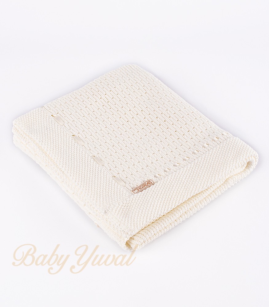 [MA096766] Manta de Hilo Crochet | Crema