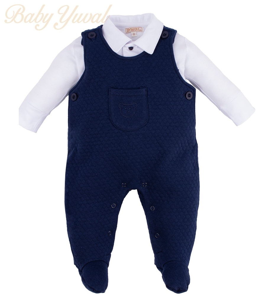 Set Overall Jacquard y Polo Camisero | Osito Azul