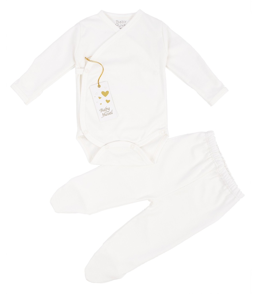 Set Bodie Cruzado y Pantalón con pie | Colección Clínico Crema