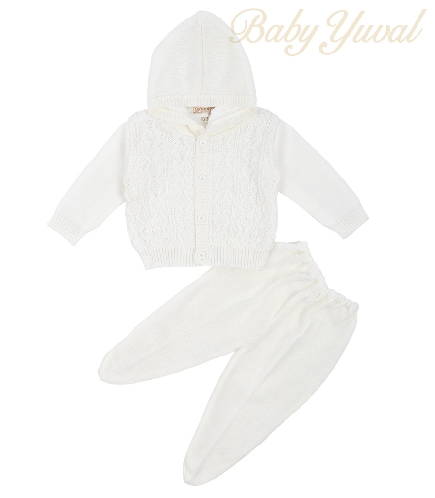 Conjunto de Hilo Forrado Con Algodón | Bends Hood Crema