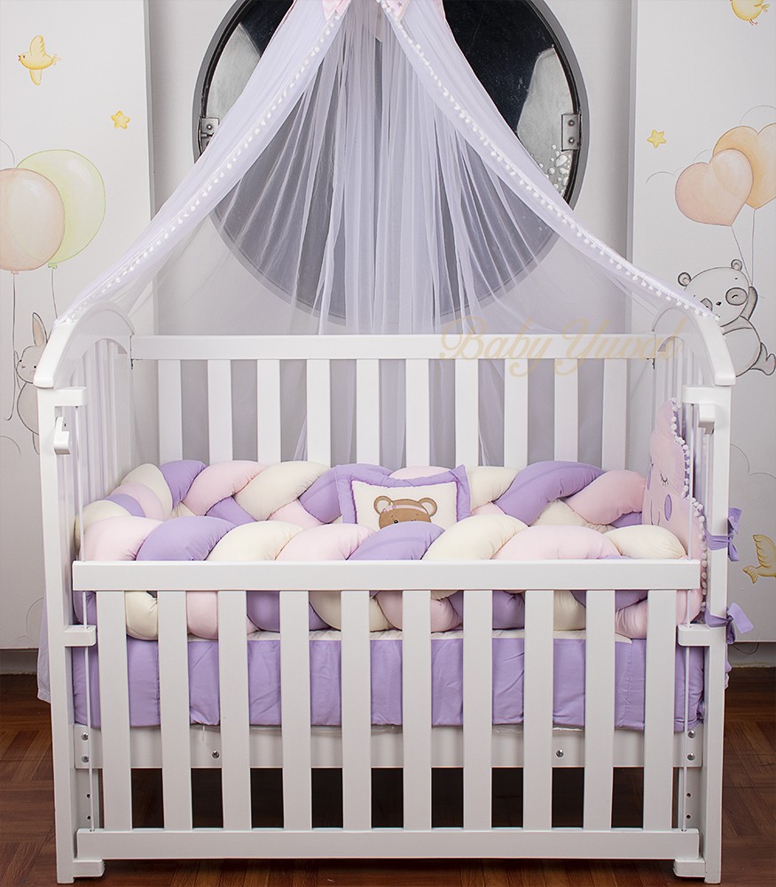 Set de Cuna Osita Lila | Premium Trenza
