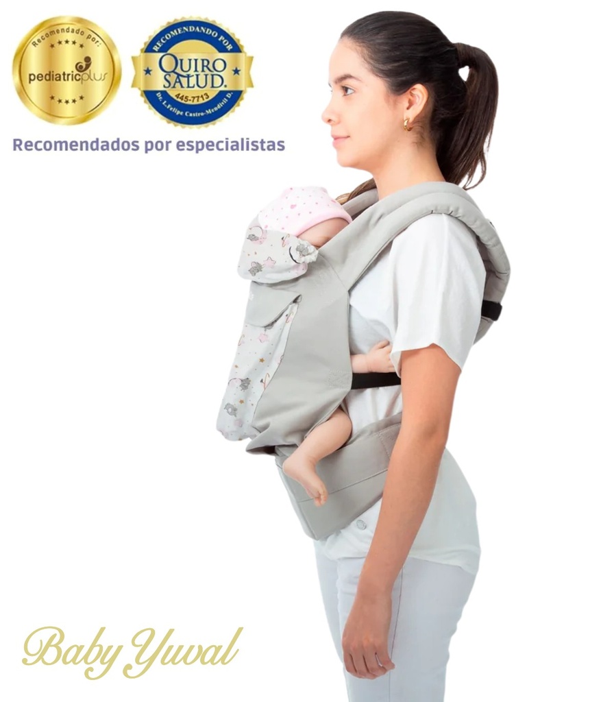 [MO097973] Mochila Ergonómico 4 en 1 | Plomo Elefante Niña