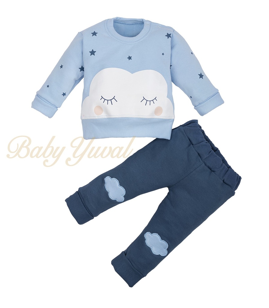 Conjunto de Franela Algodón | Celeste Nubes