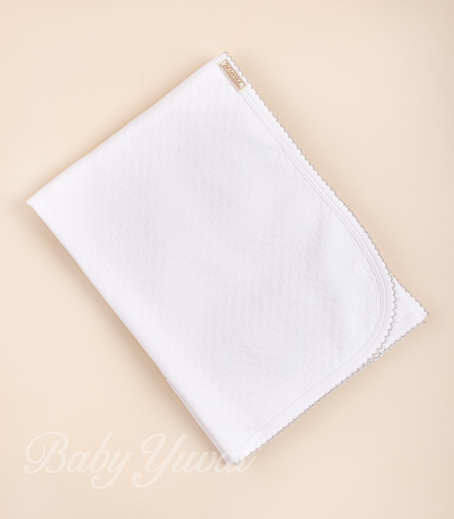 Manta Jacquard Algodón | White Gray