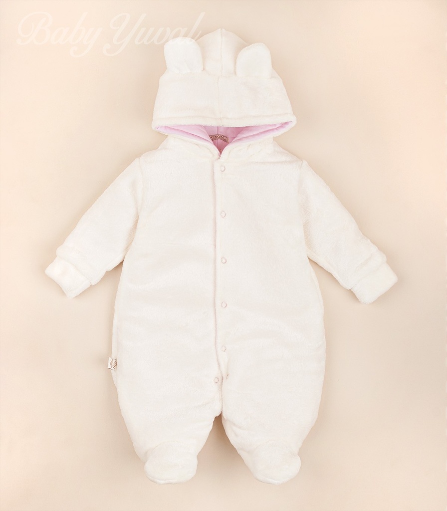 Enterizo Acolchado Plush | Osito Crema - Rosado
