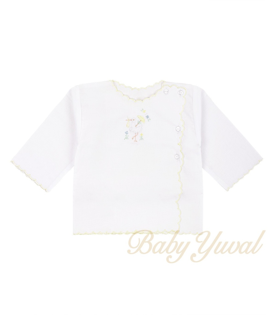 [CH0100457] Chaqueta de Nansú | Blanco con Amarillo (Cigüeña)