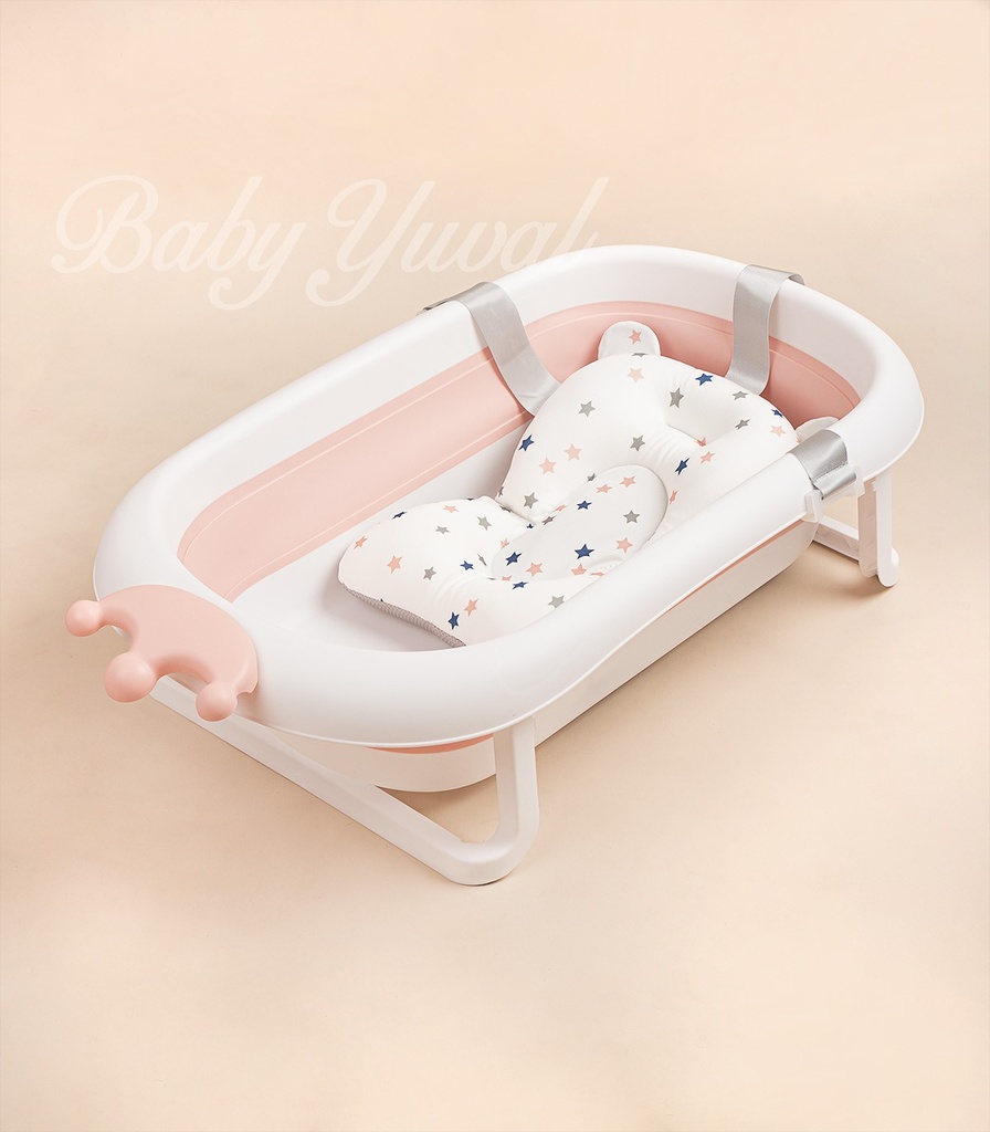 Bañera Tina de Baño para Bebé Plegable | Rosado Corona