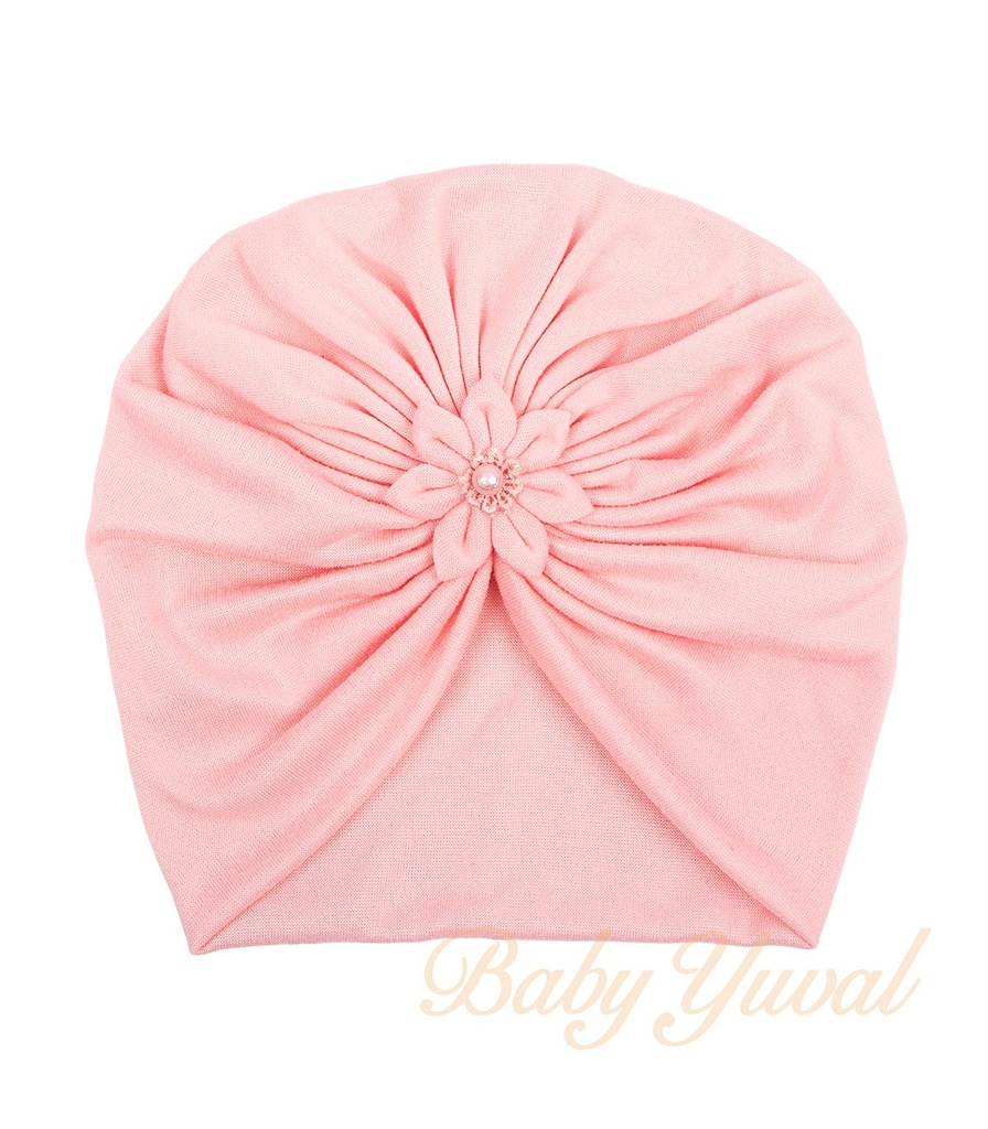 Turbante de Algodón Recién Nacida | Rosado Bebé