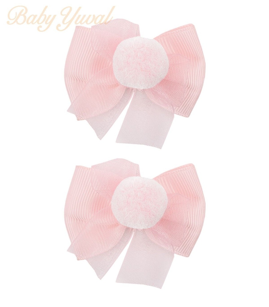Gancho para Cabello | Pompón Rosado - Blanco