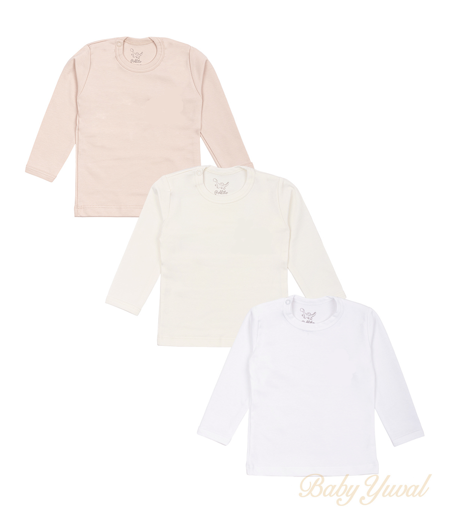 Tripack Polo Manga Larga algodón pima | Colección Teddy