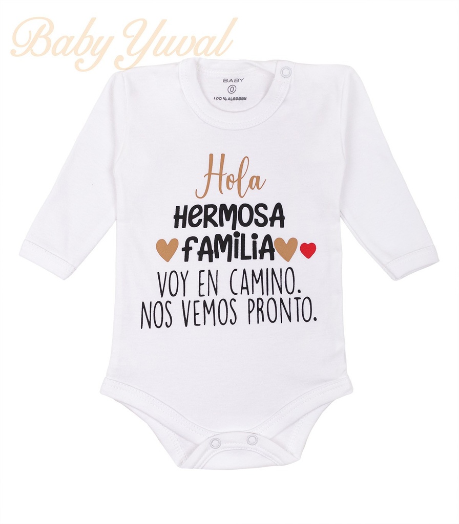 Bodie Manga Larga Frase | Hola hermosa familia
