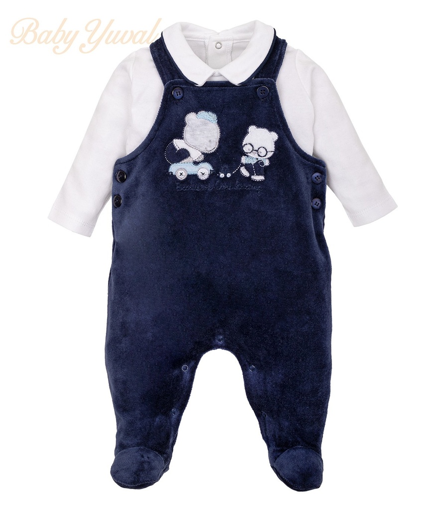 Set Overall Plush y Polo Algodón | Bear Blue