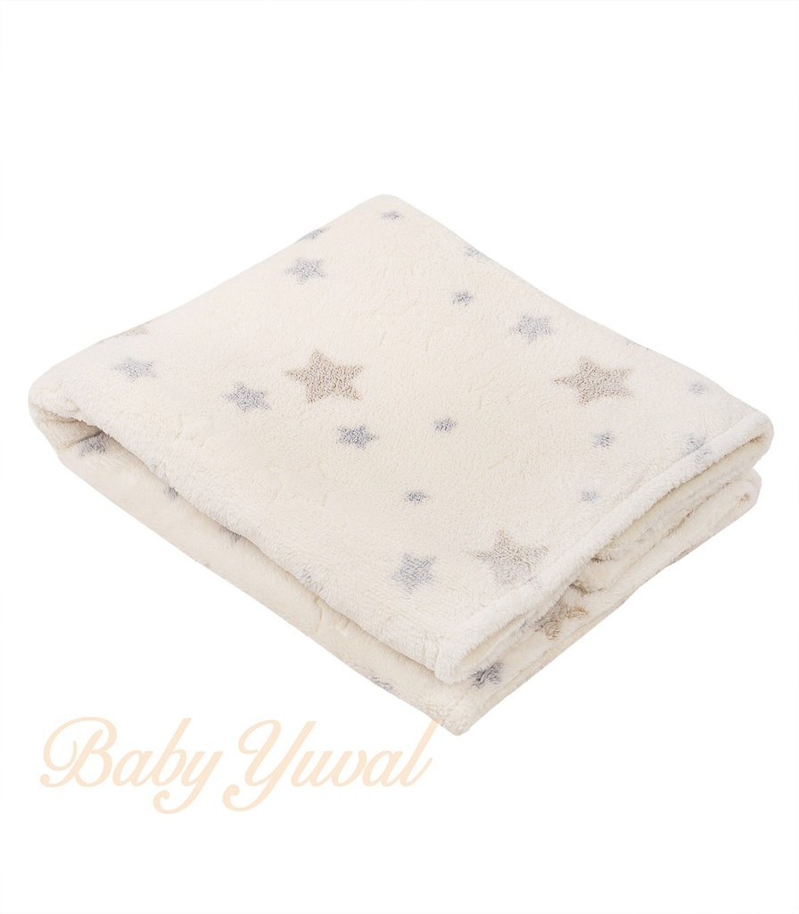Manta Plush Doble | Estrellas Crema