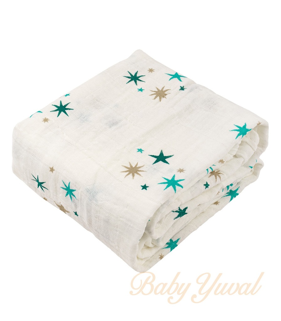 Manta Muselina Premium | Stars Green