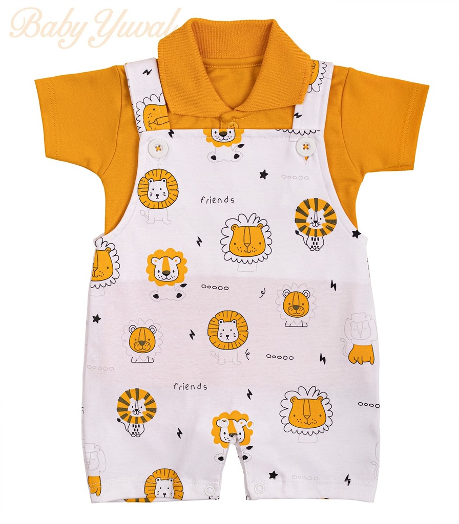 Set Overall y Polo de Algodón | Lion Gold